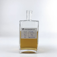 500ml 700ml 750ml Bouteilles carrées transparentes pour whisky et vodka vin liqueur