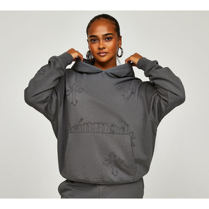 Conjunto de chándal Jogger con logotipo personalizado 2025 para mujer, Sudadera con capucha y pantalones de chándal, chándal informal ecológico - Product Image 2