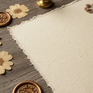 Carte d'invitation en papier coton fait main à bords festonnés 250 g/m² pour mariage, anniversaire – Magnifique, unique, vente en gros OEM - Product Image 5