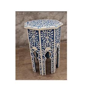 Mesa Auxiliar con Incrustaciones de Hueso, Diseño Artesanal de Arte Moderno, Muebles de Lujo Hechos a Mano para Decoración de Dormitorio, Hogar Elegante - Product Image 1