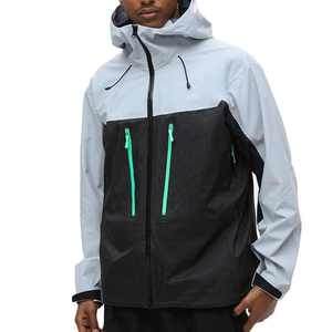 Chaqueta de exterior con capucha y cuello levantado de concha suave personalizada con cierre de cremallera de contraste impermeable - Product Image 4