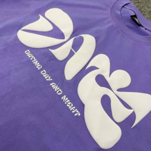 OEM personalizado de los hombres 100% algodón Hip Hop Camiseta lisa de gran tamaño pesado de punto de peso camiseta 3D pantalla Logo para Puff diseño de impresión - Product Image 5