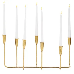 Nuevo soporte de vela dorado de Metal Vintage creativo de lujo ligero europeo para decoración del hogar - Product Image 6