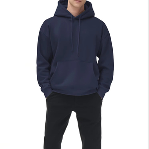 Sudadera con capucha de mezcla de algodón acogedora para hombre para deportes al aire libre Chaqueta de gimnasio de moda con bolsillo frontal Impresión digital de moda para invierno - Product Image 4