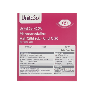 Panneau solaire monocristallin PERC demi-cellule UniteSol 420W pour usage domestique - Product Image 2