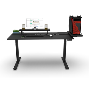 Escritorio Gamer Ajustable SMARTDESK, Diseño Metálico Negro, Superficie de Goma Natural, Capacidad de Carga de 160 kg, Ajuste de Altura de 65-130 cm - Product Image 5