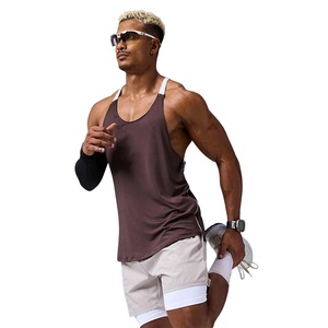 Custom Tank Tops Manufacturer Activewear Polyester Gym Stringer <b>Singlets</b> <b>Running</b> Sports Quick Dry Loose Fit Sleeveless Construct - Product Image 3