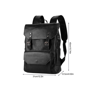 Vente en gros, sac à dos personnalisé pour ordinateur portable, sac mode noir en cuir souple, sac à dos scolaire pour hommes - Product Image 2