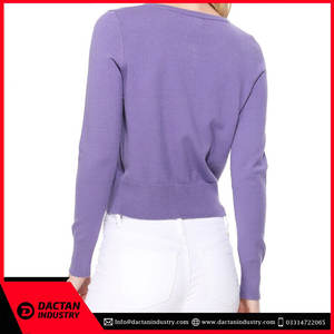 Venta caliente Otoño Invierno Mujer Suéteres de manga larga O Cuello Color sólido Punto Señoras Estilo casual Logotipo frontal - Product Image 2