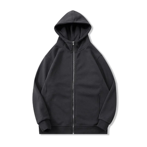 เสื้อสเวตเชิ้ตมีฮู้ดแบบมีซิปสำหรับผู้ชาย, เสื้อสเวตเชิ้ตมีฮู้ดแบบปักและย้อมสีล้วนสำหรับฤดูหนาวขายส่ง - Product Image 3