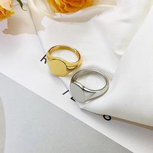 Signet <strong>Rings</strong> Solid Polished Stainless Steel Biker <strong>Ring</strong> for Women Ideal Gift for <strong>Mum</strong> or Girl Friend,Silver Gold <strong>Ring</strong> - Product Image 2