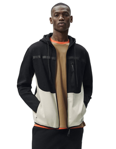 Sweat à capuche pour homme d'hiver, blocs de couleur, manches longues, fermeture éclair sur le devant, broderie technique, fermeture éclair thermosoudée, poches latérales à fermeture automatique - Product Image 1