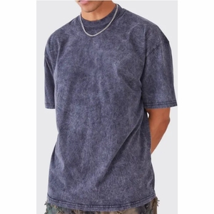 T-shirt for men Acid Washed Oversized <b>Tshirt</b> 100% Cotton Acid Wash T Shirt Men Blank Bulk Wholesale - Product Image 1
