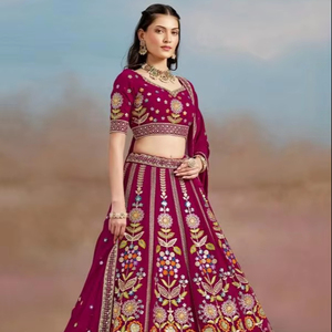 Compras en línea para exquisito indio Lehengha Choli Georgette Resham bordado ropa tradicional - Product Image 1