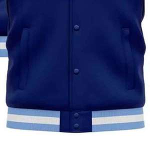 Veste universitaire en coton sur mesure, coupe ajustée, manches en cuir, broderie, veste bomber pour homme - Product Image 4