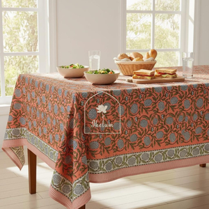 Khushboo Cotton 3mm Thick Natural Style Floral Print Luxury Home Decoration Wedding <b>Garden</b> Party Table Runner Placemat - Product Image 1
