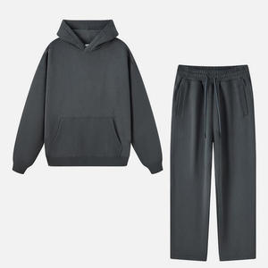 Alta calidad de gran tamaño gota hombro Sudadera con capucha sin cuerda de peso pesado de algodón sin cuerda Sudadera con capucha de los hombres - Product Image 2