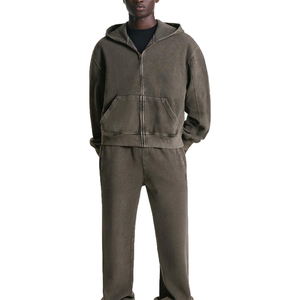 2025 último logotipo personalizado bordado de alta calidad 100% algodón francés Terry Sudadera con capucha de gran tamaño Streetwear sudaderas con capucha lavado frente sólido - Product Image 4
