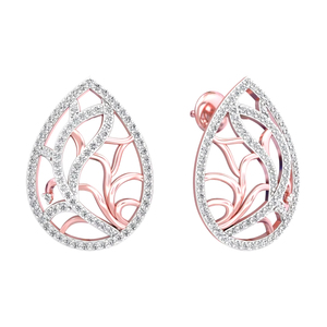 Lujoso juego de cadena y pendientes con colgante de diamante natural y cultivado en laboratorio de oro de 14 quilates para mujer, regalo de boda de aniversario de compromiso - Product Image 1