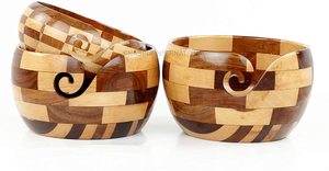 Handcrafted Wooden Yarn Dispenser Bowl Turned Wood for Artisan <b>Knitting</b> and Yarn Storage Indian Model Music Style - Product Image 3