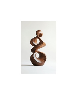 Sculpture en bois de style moderne haut de gamme pour salle à manger de luxe, décoration intérieure, art artisanal avec un design intemporel et une précision unique - Product Image 6