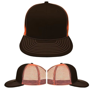 Gorra de camionero desgastada al por mayor, gorra de béisbol de 5 paneles con parte trasera de malla, gorras de camionero delanteras de espuma de sarga de algodón - Product Image 2