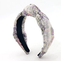Serre-tête de haute qualité Dream Fashion Design pour filles Bandeau de cheveux à fleurs gris métallisé violet avec étincelle incroyable Accessoire de luxe