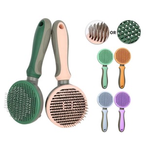 Commercio all'ingrosso della fabbrica sei colori pettine per peli di animali domestici autopulente per animali domestici in acciaio inossidabile pettine per capelli - Product Image 1