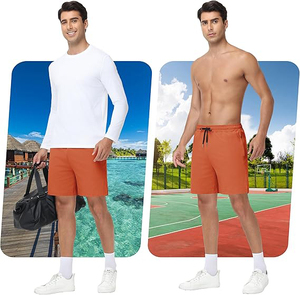 Pantalones cortos de lana para hombre, estilo casual, tela de algodón, tacto suave, cintura elástica, estilo relajado de verano - Product Image 3