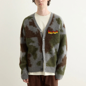 Pull en maille de coton moelleux de haute qualité, personnalisé, tendance, pour homme, hiver, uni, chaud, col en V, anti-rétrécissement, surdimensionné - Product Image 6