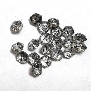 Cristal de cuarzo de rutilo negro, cristal hexagonal de 4x4, 0,28 CT - Product Image 4