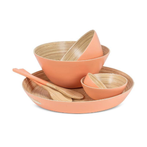 Ensemble de saladiers en bambou filé en gros avec plateau et serveurs à salade, vaisselle artisanale pour recevoir des invités en provenance du Vietnam - Product Image 1