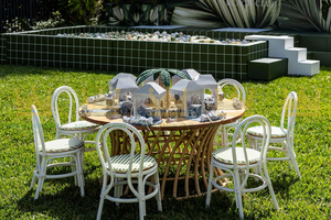 Table en rotin écologique faite à la main de qualité supérieure pour enfants meubles de fêtes de jardin en plein air personnalisés pour l'utilisation du parc - Product Image 6