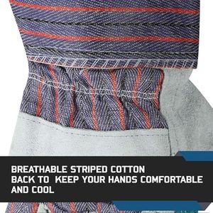 Gants de travail en cuir de vache anti-dérapants de haute qualité Protection thermique et sécurité Gants de protection thermique à usage général - Product Image 2