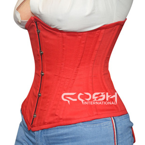 Corset léger en coton rouge sous le buste pour mariage - Product Image 1