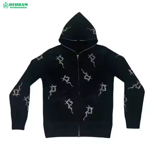 เสื้อฮู้ดซิปเต็มตัวผู้ชาย ดีไซน์ใหม่ทันสมัย ระบายอากาศได้ดี แห้งเร็ว สำหรับฤดูหนาว แบบยูนิเซ็กซ์ รับผลิตตามสั่ง ขายส่ง - Product Image 2