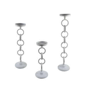 <b>White</b> Painted Design Candle Stand Best for Tableware Home Decor and Festive Decor Indoor Candle Holder Metal Design <b>Candlestick</b> - Product Image 3