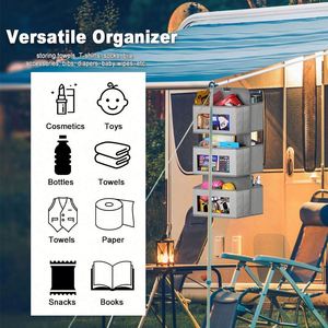 Organisateur de placard suspendu pliable à 6 niveaux, étagère de placard suspendue à 6 niveaux avec 2 crochets robustes pour le rangement - Product Image 5