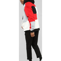 Survêtement urbain streetwear à capuche uni avec empiècements contrastants, poche pochette blanche, épaules tombantes oversize, en molleton de coton pour homme