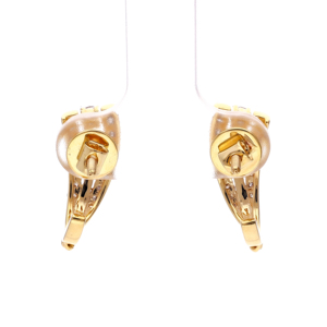 Boucles d'oreilles créoles élégantes en or torsadé avec diamants incurvés, bijoux tendance bicolores pour anniversaire - Product Image 6