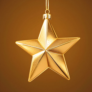 Adorno de estrella dorada brillante, decoración de árbol de Navidad brillante glamurosa para vacaciones, adornos colgantes de Metal de sublimación en blanco - Product Image 3