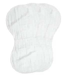 Offre Spéciale doux solide blanc 100% coton multicouche mousseline bébé burp tissu bavoirs Type