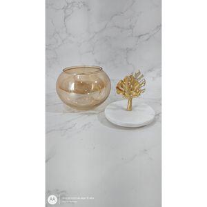 Elegante tarro de almacenamiento de cera para velas con diseño de hoja de aluminio superior perfecto para la decoración del hogar y la boda - Product Image 3