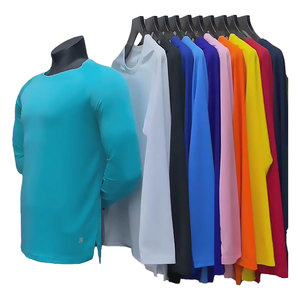 Camisetas de manga larga para hombre de alta calidad 100% algodón personalizado cuello redondo talla grande ropa de gimnasio Color sólido precio al por mayor estilo informal - Product Image 6