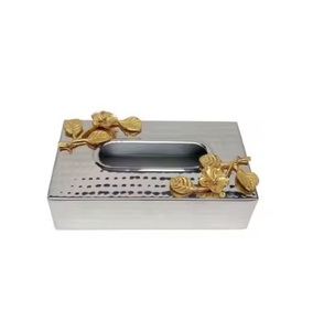 Vaisselle Décoration Porte-Serviettes Boîte à Serviettes en Métal Métal Luxe Fini et Design Durable Qualité Boîte à Mouchoirs Accessoires - Product Image 3