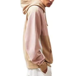 Sudadera con capucha para hombre, corte regular, color liso, con parche bordado desgastado, bajo sin rematar, de peso pesado, para invierno - Product Image 2