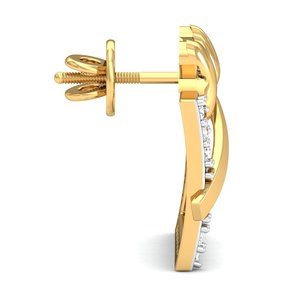 Boucles d'oreilles clous élégantes et délicates en forme de nœud, minimalistes, en laiton plaqué or 18 carats, avec ruban et cadre carré en oxyde de zirconium, pour femmes, vente en gros, OEM, ODM - Product Image 3