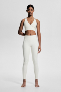 Leggings de sport en maille blanche décontractés personnalisés, taille haute, pantalon de yoga pour l'entraînement, vêtements de sport pour femmes, effet push-up, meilleur OEM - Product Image 2