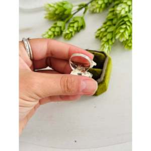 แหวนซูนี่ฝังหินหลากสีทอง 14k ทำมือจากซูนี่ พร้อมเงินสเตอร์ลิงชุบโรเดียม เหมาะสำหรับสวมใส่ทุกวัน - Product Image 5