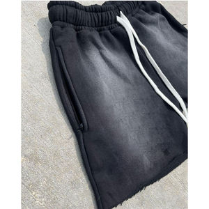 Short personnalisé pour hommes Lavage à l'acide en éponge française 100% coton Taille élastique Short vintage surdimensionné avec impression bouffante pour hommes de haute qualité - Product Image 6